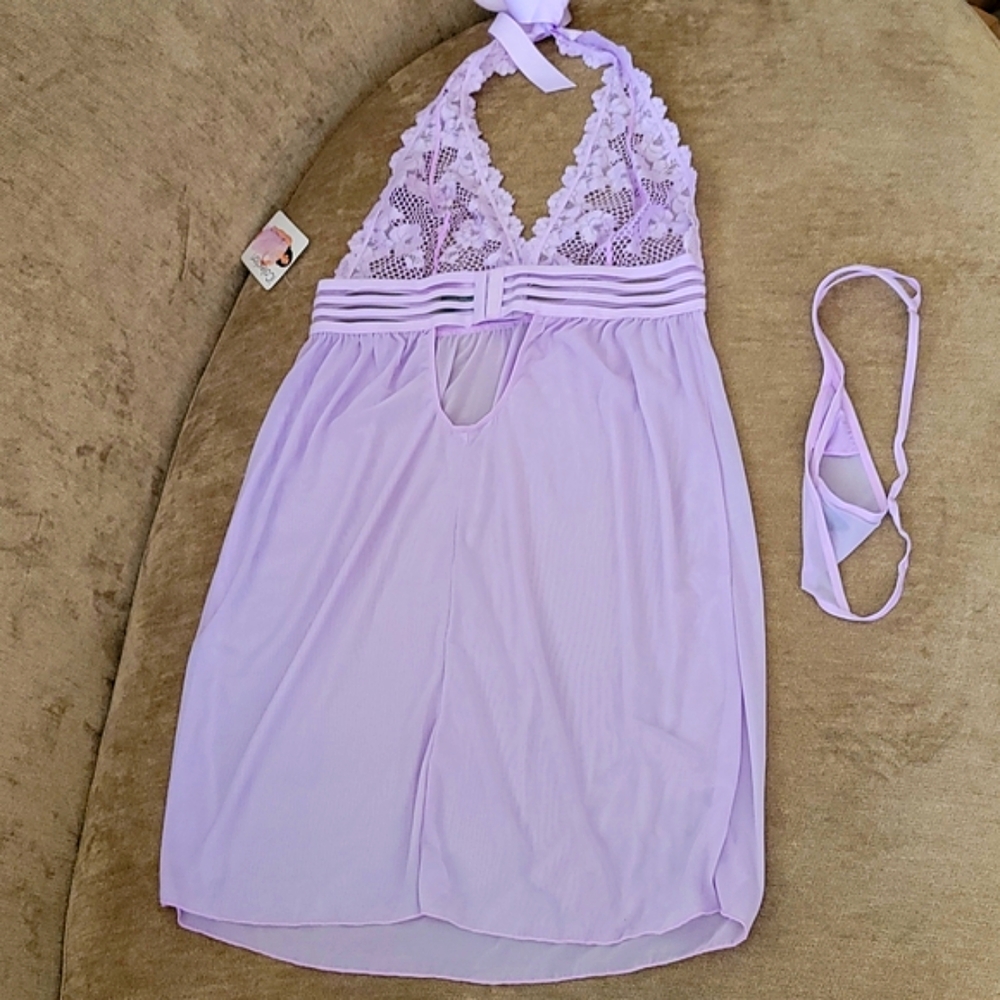 2 Pc Luxurious Lilac Negligee & Panties